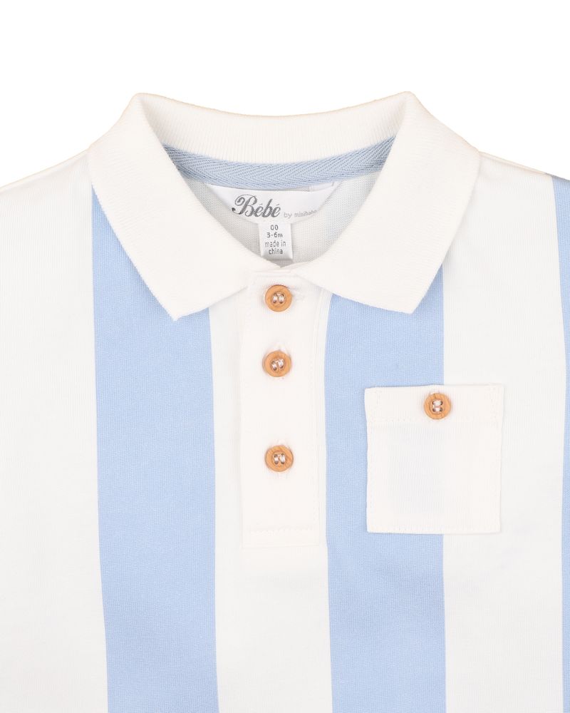 Max S/S Rugby Romper - Max Stripe