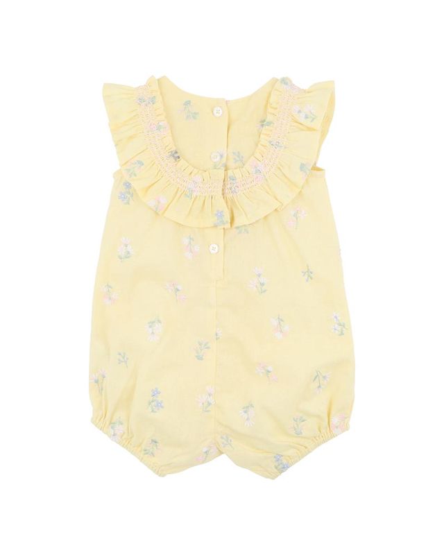 Bonnie Embroidered Romper - Yellow