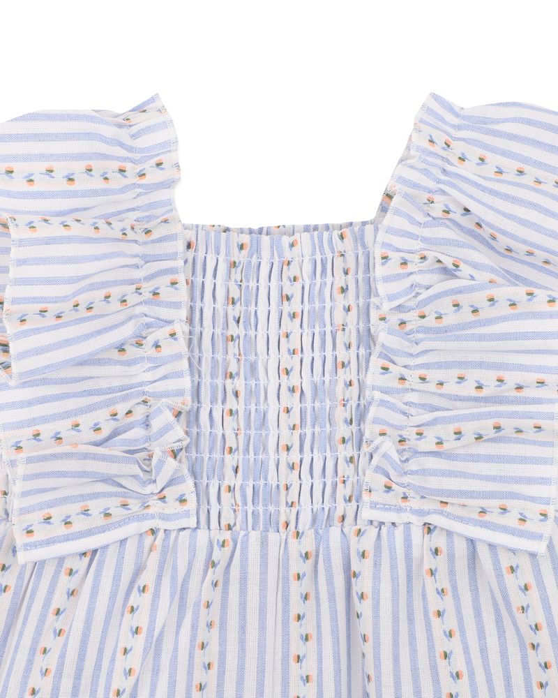 Piccolina Stripe Playsuit - Blue/White Stripe