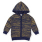 Fleck Knit Zip Jacket - Navy