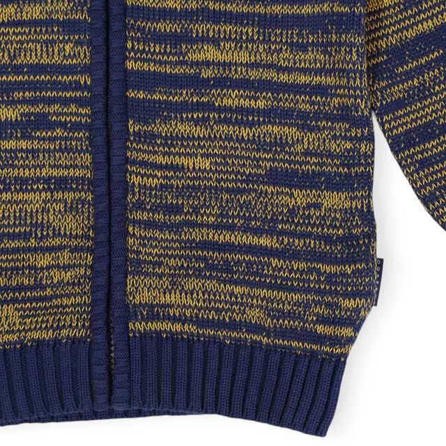 Fleck Knit Zip Jacket - Navy