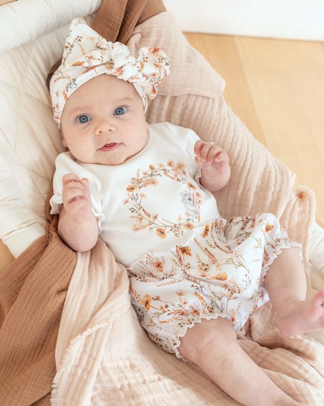 Taylor Floral Koala Bodysuit - Cloud