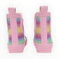 Glitter Rainbow Short Gumboot - Pink