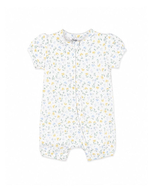 Libby S/S Zip Romper - Libby Floral