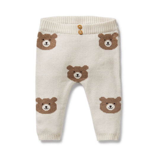 Knitted Jacquard Leggings - Beary Cute