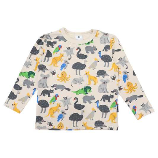 Australian Animal Tee - Beige