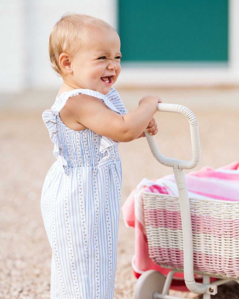 Piccolina Stripe Playsuit - Blue/White Stripe