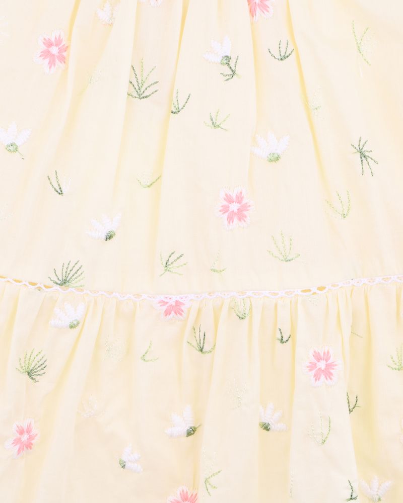 Pia All Over Embroidery Dress - Lemon