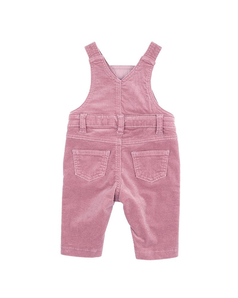 Flossy Embroidered Cord Overalls - Heather