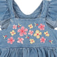 Grow Wild Embroidered Dress - Mid Indigo Blue