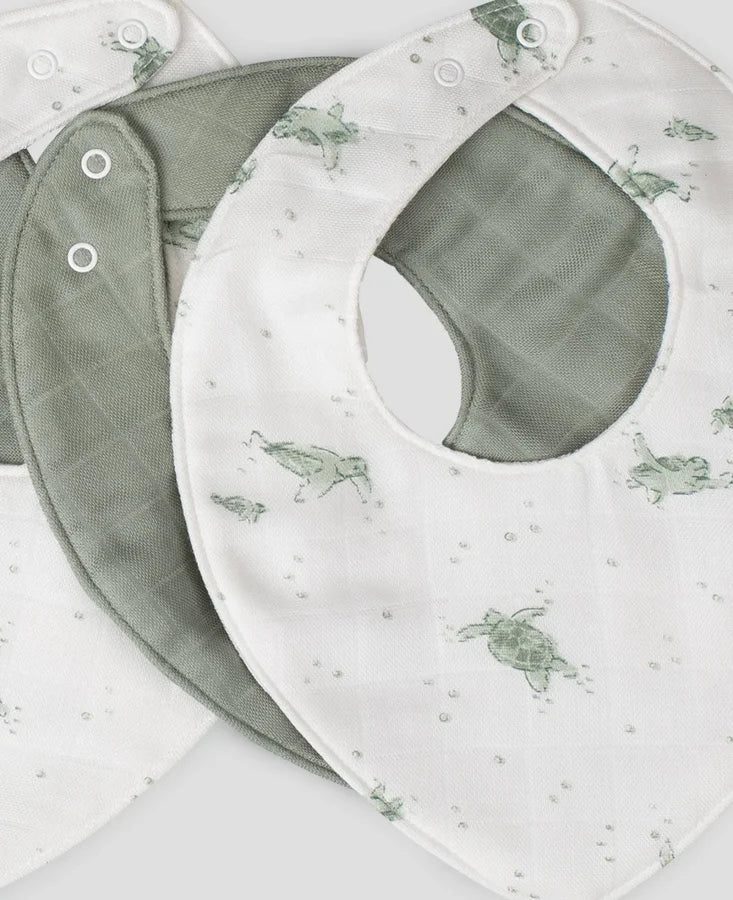 Muslin Bibs 5PK - Turtle Bay