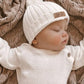 Knitted Cotton Ribbed Beanie - Milk