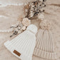 Knitted Cotton Ribbed Beanie - Milk