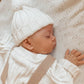 Knitted Cotton Ribbed Beanie - Milk