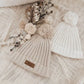 Knitted Cotton Ribbed Beanie - Honey Milk