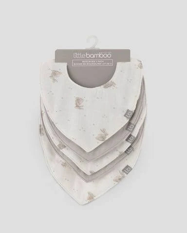 Muslin Bibs 5PK - Stone Grey