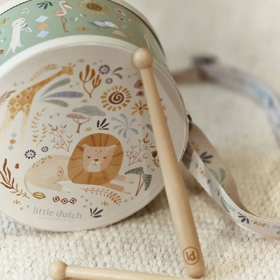 Little Dutch Safari Wooden Music Drum