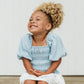 Piccolina Shirred Balloon Top - Baby Blue