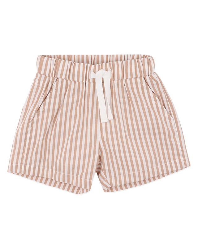 Brady Woven Shorts - Caramel Stripe