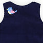 Little Wren Appliqued Cord Dress - Navy