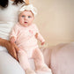 Fern velour Zip Onesie - Pale Pink