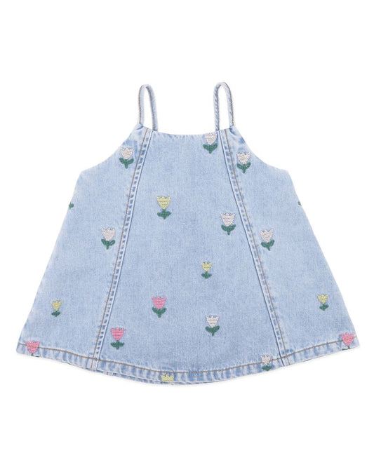 Sundae Denim Tulip Dress - Light Indigo