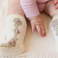 Tasha Floral Jacquard Socks - Egret