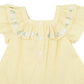 Libby Check Dress w Emb Yoke - Yellow Check