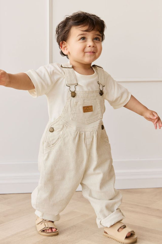 Cecil Overalls - Sandy Brown/Cloud Stripe