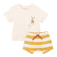 Sway Wide Rib Shorts & Tee Set - Mustard Stripe