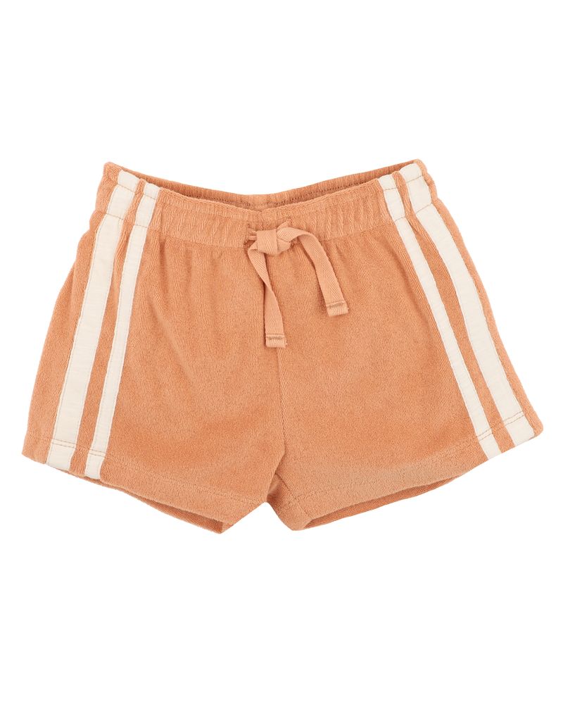 Caramel Side Stripe Toweling Shorts