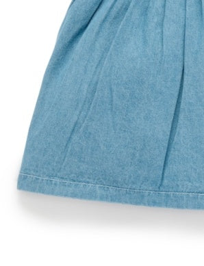 Embroidered Pinnie - Faded Denim