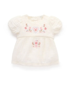 Embroidered Top - Cloud