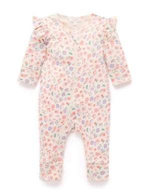 Printed Zip Growsuit - Floral  Print