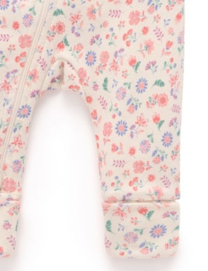 Printed Zip Growsuit - Floral  Print