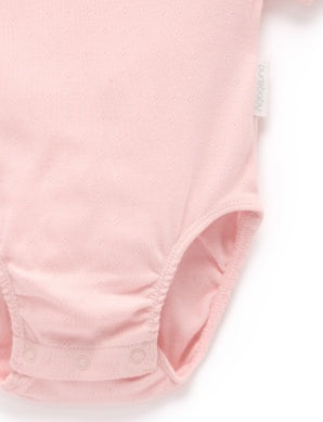 Pointelle Ruffle Bodysuit - Guava