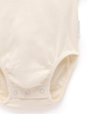Pointelle Ruffle Bodysuit - Cloud
