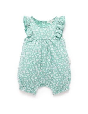 Ruffle Shortie Growsuit - Silhouette Print