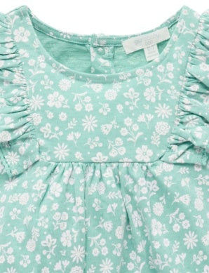 Ruffle Shortie Growsuit - Silhouette Print