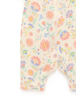 S/S Zip Growsuit - Desert Flowers