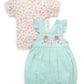 Embroidered Overall Set - Aloe