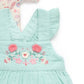 Embroidered Overall Set - Aloe