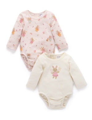 2 Pk Bodysuit - Little Fairies Print