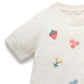 Embroidered Flower Jumper - Cloud
