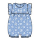 Butterfly Romper - Sky Floral Print