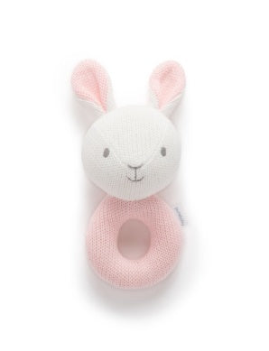 Knitted Rattle - Pink Bunny