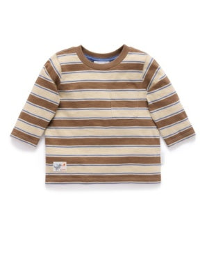 Stripey L/Slv Tee - Oatmeal Stripe