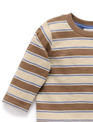 Stripey L/Slv Tee - Oatmeal Stripe