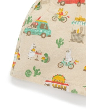 Pull On Printed Shorts - Taco Truck