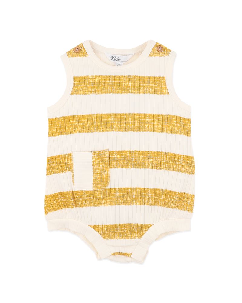 Sway Stripe Wide Rib Bodysuit - Mustard Stripe